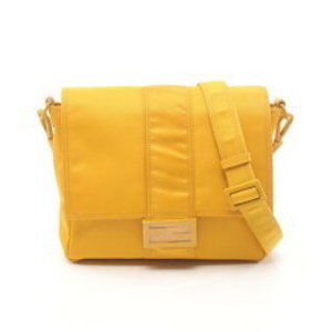 FENDI Bucket Messenger Shoulder Bag Nylon Yellow